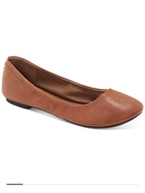 Lucky Brand Women's Leather Cognac Ballet Flats